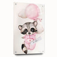 Floating Baby Raccoon Girls Room Wall Art - Dreamy Nursery Print