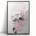 Floating Baby Raccoon Girls Room Wall Art - Dreamy Nursery Print