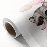 Floating Baby Raccoon Girls Room Wall Art - Dreamy Nursery Print