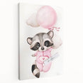 Floating Baby Raccoon Girls Room Wall Art - Dreamy Nursery Print