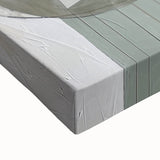 Close-up of a stretched abstract minimalist wall art canvas with soft pastel colors, highlighting intricate brush strokes and texture, perfect for modern home decor.