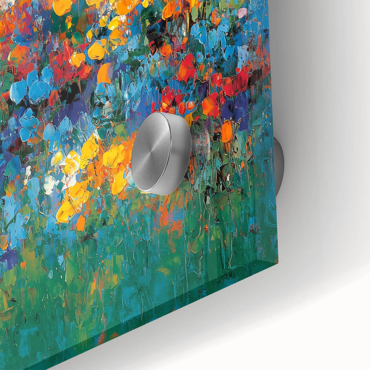 Contemporary Abstract Canvas – Vibrant Floral Blue Wall Art Print