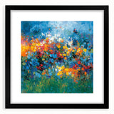 Contemporary Abstract Canvas – Vibrant Floral Blue Wall Art Print