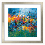 Contemporary Abstract Canvas – Vibrant Floral Blue Wall Art Print