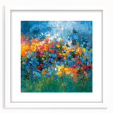 Contemporary Abstract Canvas – Vibrant Floral Blue Wall Art Print