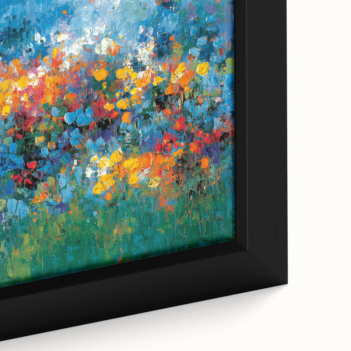 Contemporary Abstract Canvas – Vibrant Floral Blue Wall Art Print