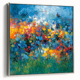 Contemporary Abstract Canvas – Vibrant Floral Blue Wall Art Print