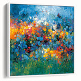 Contemporary Abstract Canvas – Vibrant Floral Blue Wall Art Print