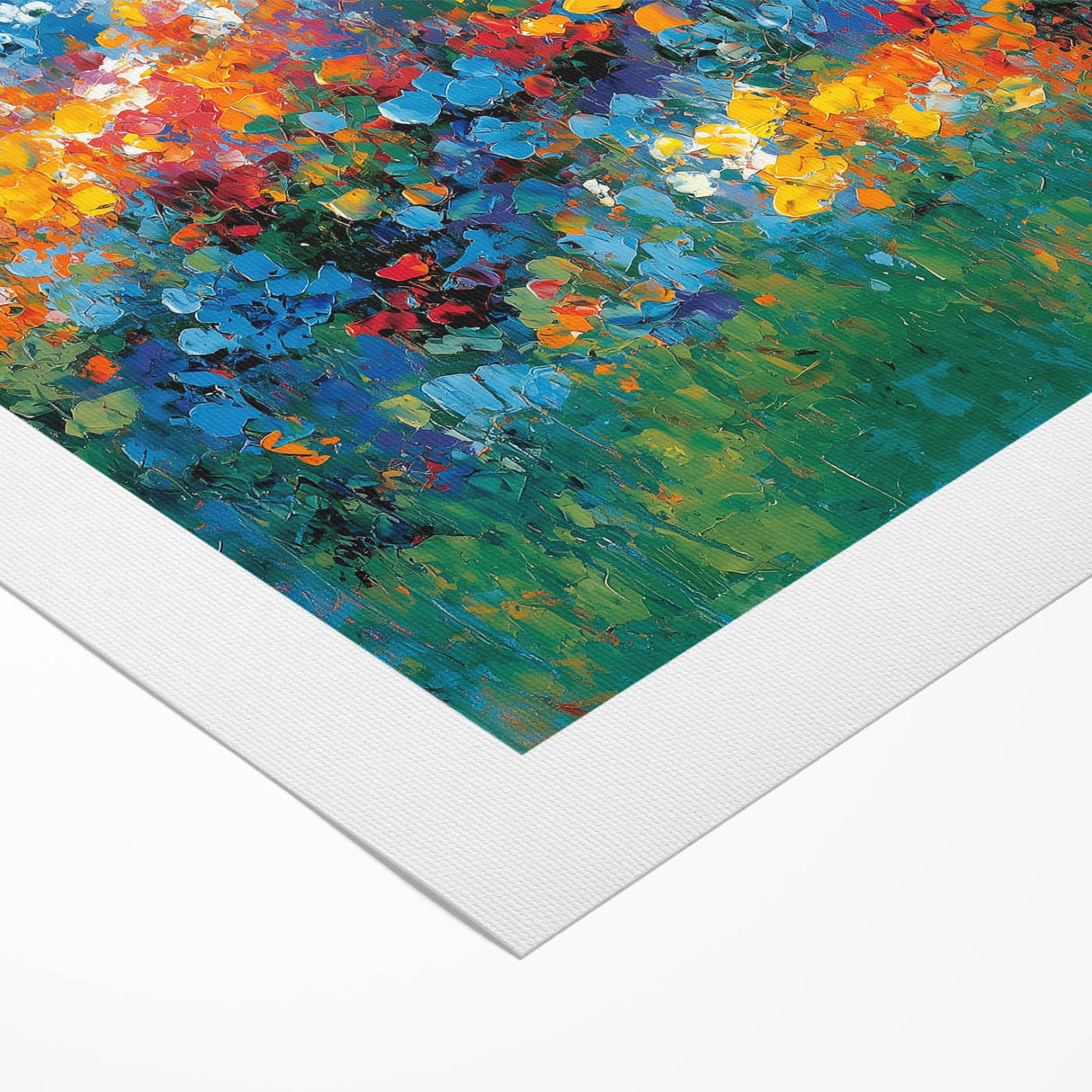 Contemporary Abstract Canvas – Vibrant Floral Blue Wall Art Print