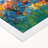 Contemporary Abstract Canvas – Vibrant Floral Blue Wall Art Print