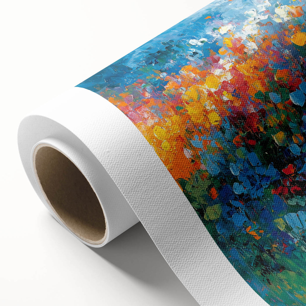 Contemporary Abstract Canvas – Vibrant Floral Blue Wall Art Print