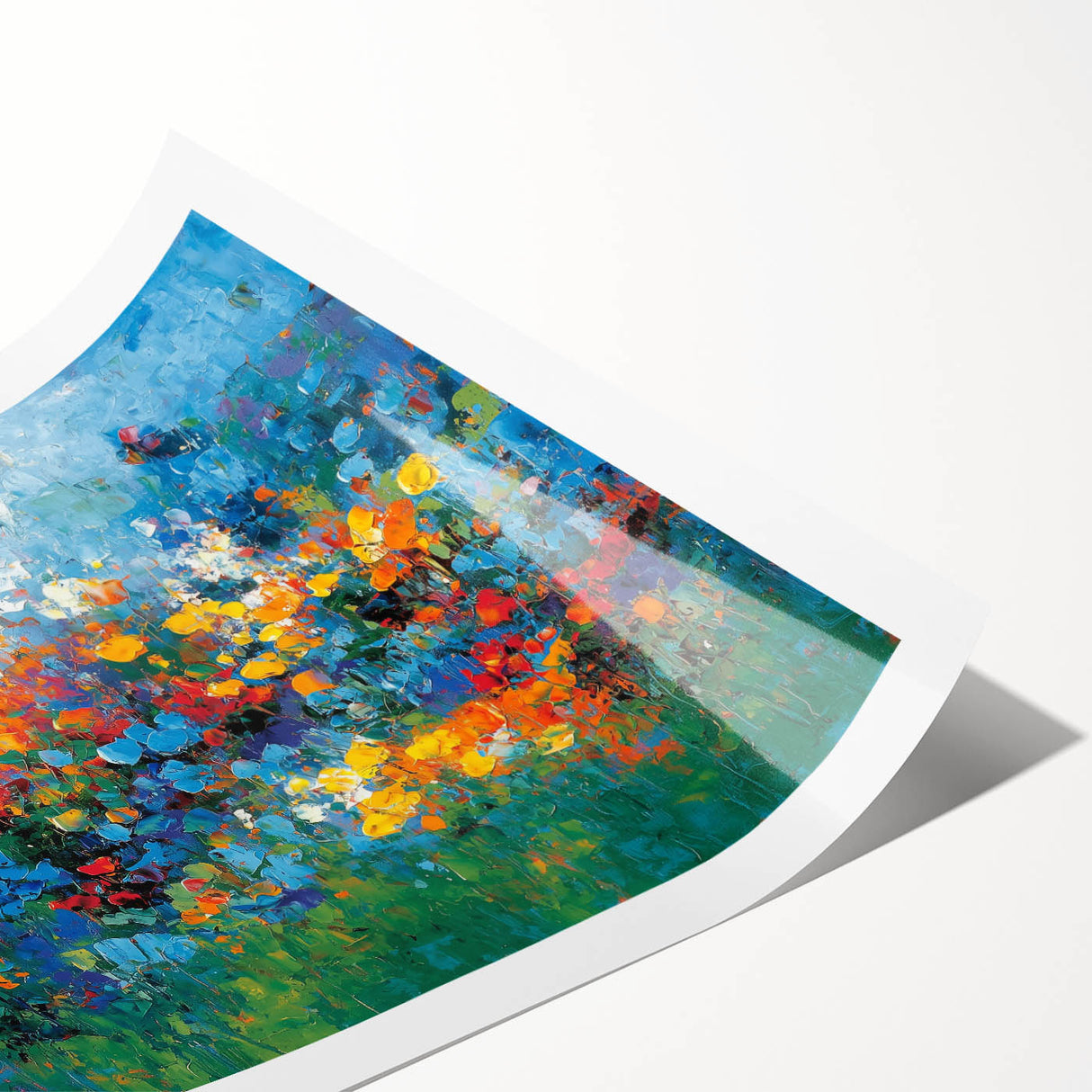 Contemporary Abstract Canvas – Vibrant Floral Blue Wall Art Print