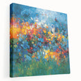 Contemporary Abstract Canvas – Vibrant Floral Blue Wall Art Print