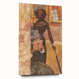 Impressionist Painting - Mary Cassatt at the Louvre by Degas Art Print