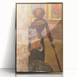 Impressionist Painting - Mary Cassatt at the Louvre by Degas Art Print