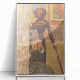 Impressionist Painting - Mary Cassatt at the Louvre by Degas Art Print
