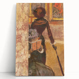 Impressionist Painting - Mary Cassatt at the Louvre by Degas Art Print