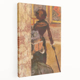 Impressionist Painting - Mary Cassatt at the Louvre by Degas Art Print