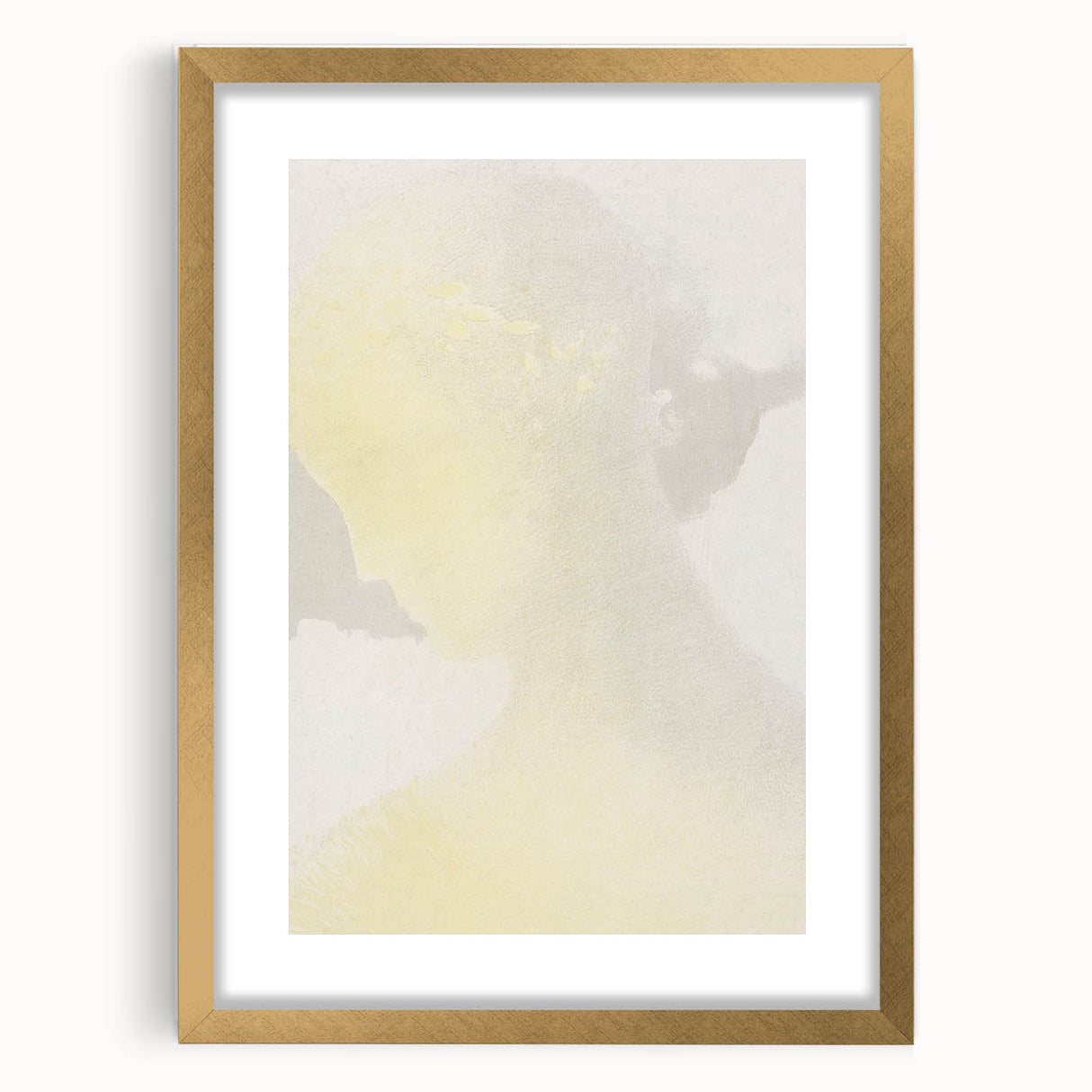 Elegant Minimalist Wall Art - Soft Portrait in Subtle Yellow Tones