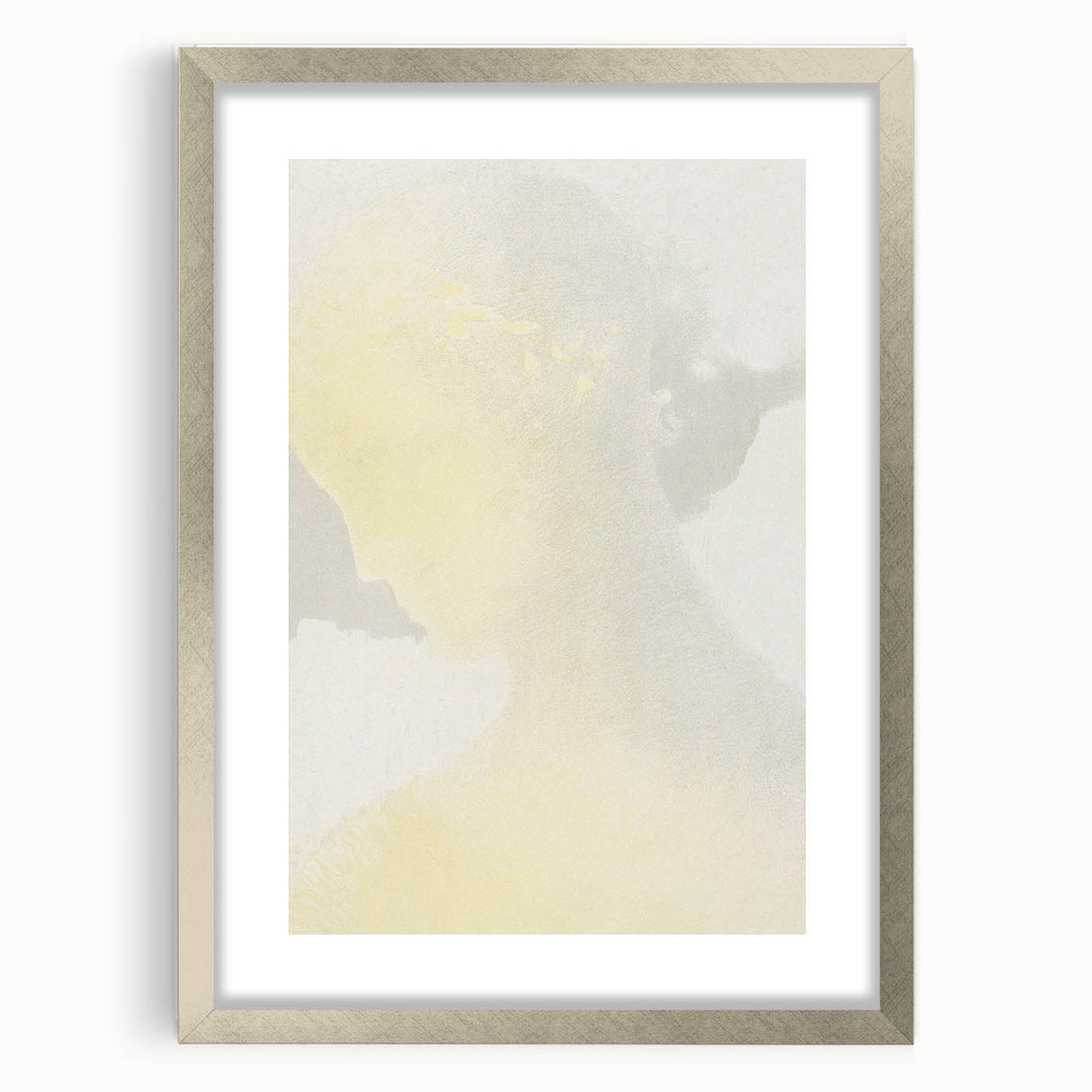 Elegant Minimalist Wall Art - Soft Portrait in Subtle Yellow Tones