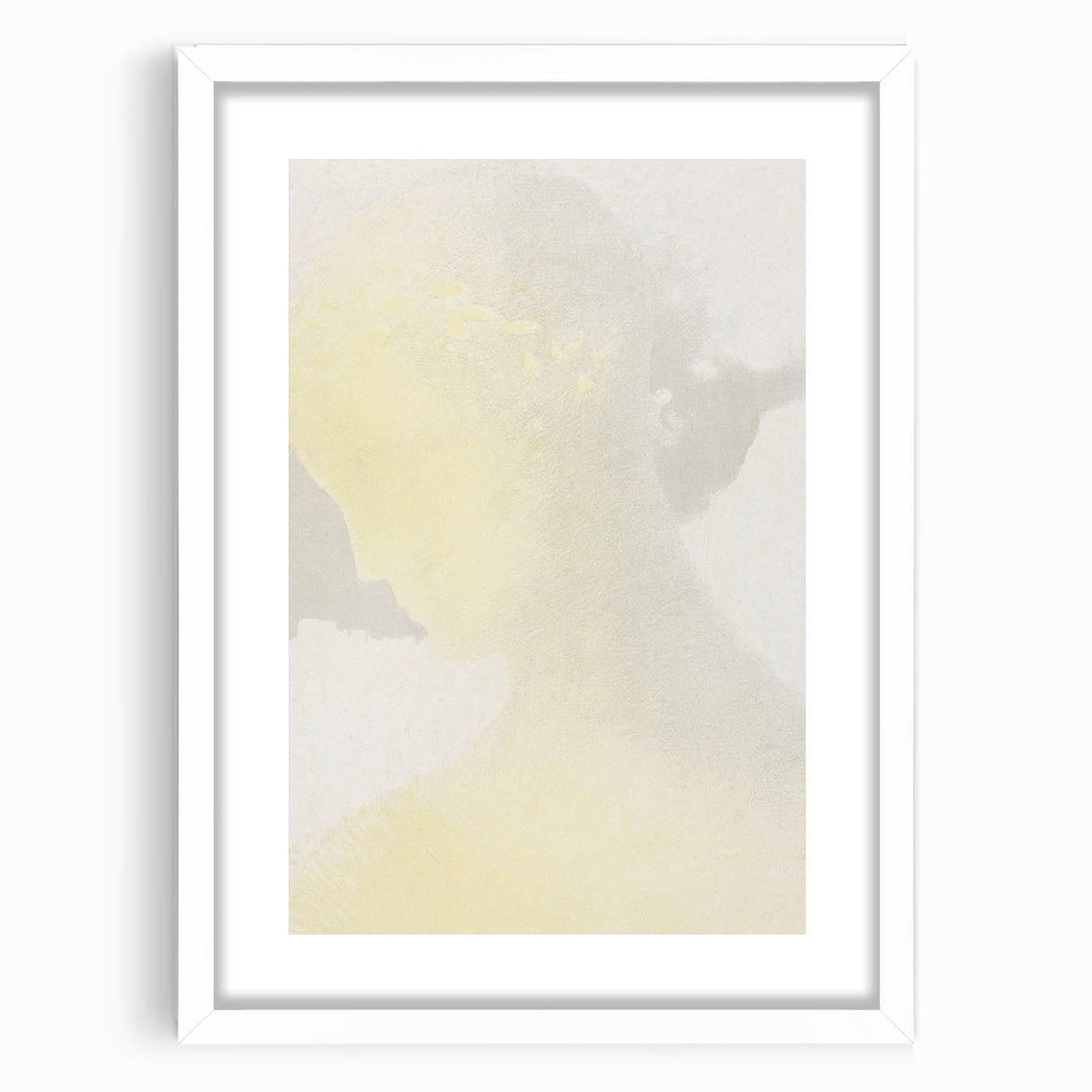 Elegant Minimalist Wall Art - Soft Portrait in Subtle Yellow Tones