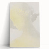 Elegant Minimalist Wall Art - Soft Portrait in Subtle Yellow Tones