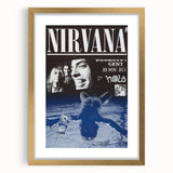 Nirvana 1991 Concert Poster - Retro Grunge Wall Art for Fans