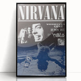 Nirvana 1991 Concert Poster - Retro Grunge Wall Art for Fans