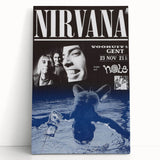 Nirvana 1991 Concert Poster - Retro Grunge Wall Art for Fans