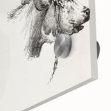 Realism Animal Study Art Print - Two Bull Heads by Jean Bernard