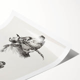 Realism Animal Study Art Print - Two Bull Heads by Jean Bernard