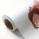 Whimsical Girl with Mushroom Hat Wall Art - Storybook Nursery Print