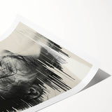 Abstract minimalist wall art print showcasing soft pastel colors and geometric shapes, rolled and ready for display, highlighting modern design aesthetics.