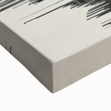 Abstract minimalist wall art in muted tones of beige and gray, showcasing organic shapes and textures on a stretched canvas, ideal for modern decor.