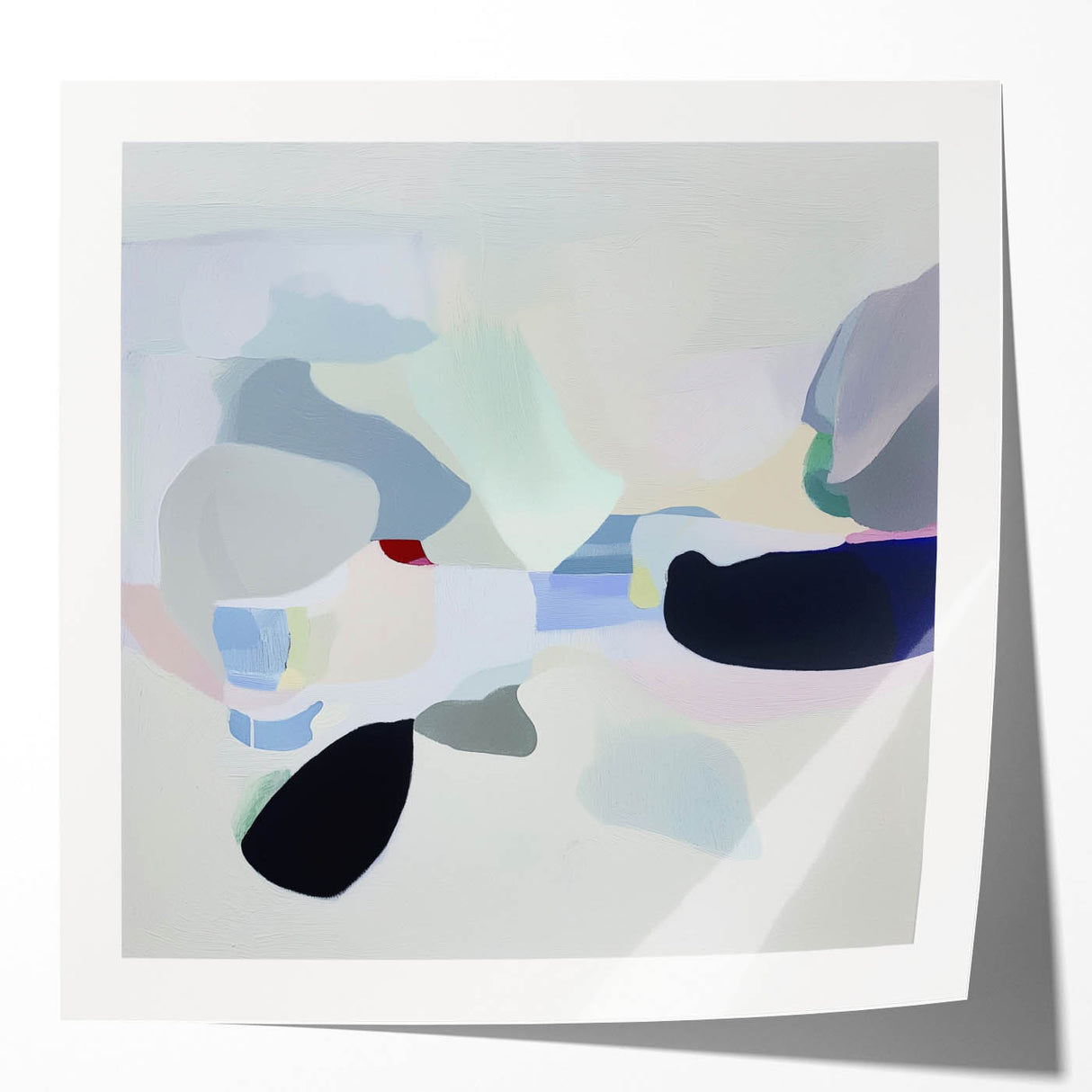 Geometric Abstract Wall Decor – Soft Pastel Modern Canvas Print