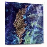 Abstract Impressionist Ocean Wall Art - Swirling Phytoplankton Print