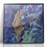 Abstract Impressionist Ocean Wall Art - Swirling Phytoplankton Print