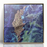 Abstract Impressionist Ocean Wall Art - Swirling Phytoplankton Print