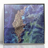 Abstract Impressionist Ocean Wall Art - Swirling Phytoplankton Print