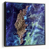 Abstract Impressionist Ocean Wall Art - Swirling Phytoplankton Print