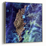 Abstract Impressionist Ocean Wall Art - Swirling Phytoplankton Print