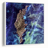 Abstract Impressionist Ocean Wall Art - Swirling Phytoplankton Print
