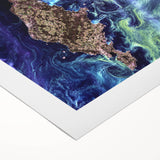 Abstract Impressionist Ocean Wall Art - Swirling Phytoplankton Print