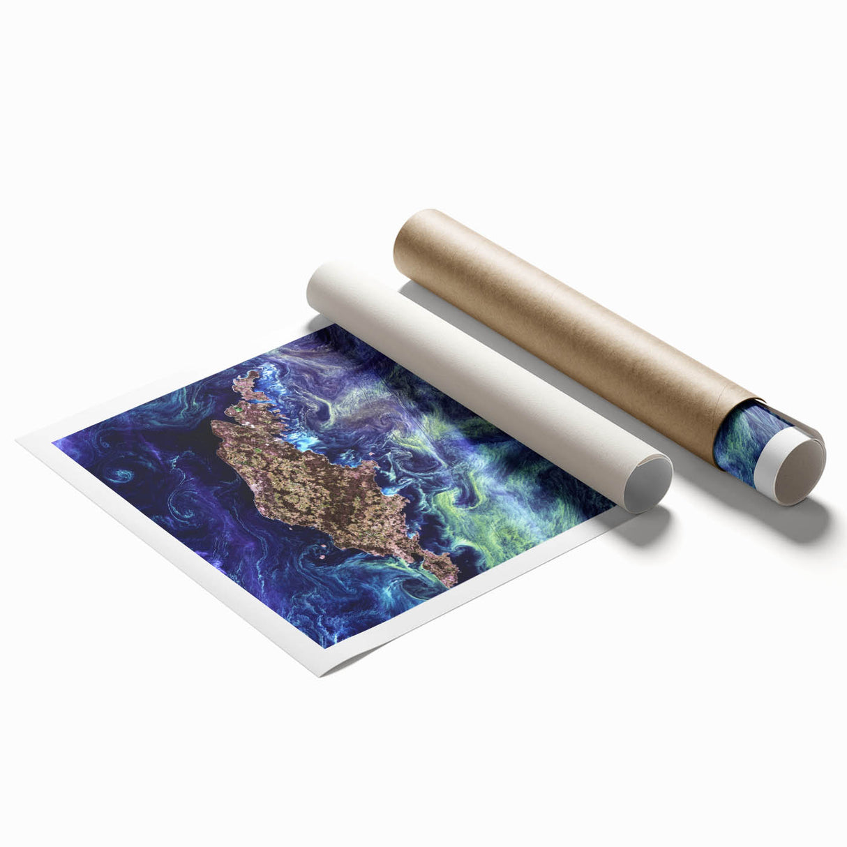 Abstract Impressionist Ocean Wall Art - Swirling Phytoplankton Print