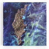 Abstract Impressionist Ocean Wall Art - Swirling Phytoplankton Print