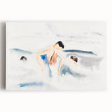 Abstract Water Scene Modern Art - Serene Minimalist Wall Decor