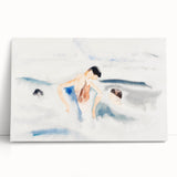 Abstract Water Scene Modern Art - Serene Minimalist Wall Decor