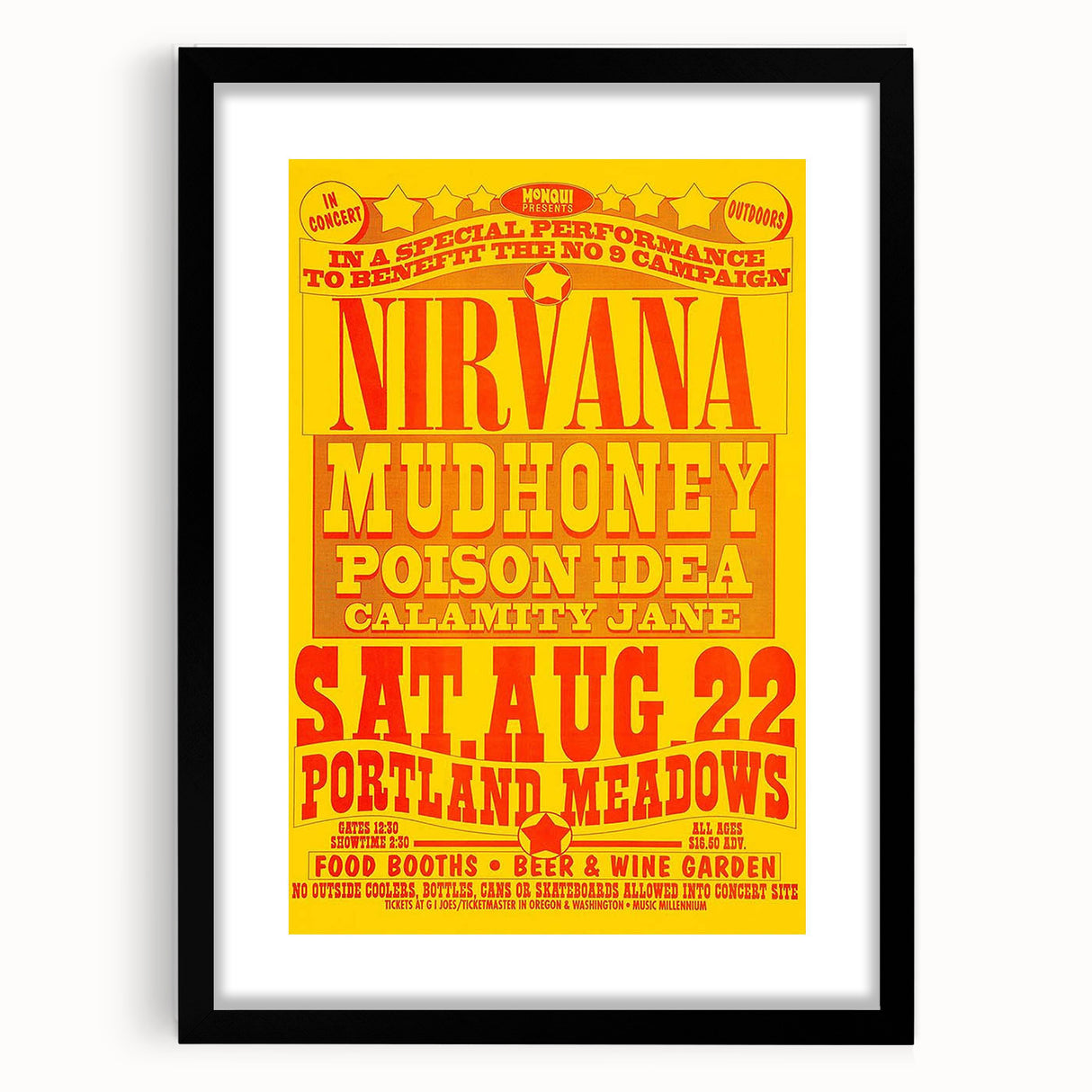 Nirvana 1990 Concert Poster - Retro Wall Art for Grunge Fans