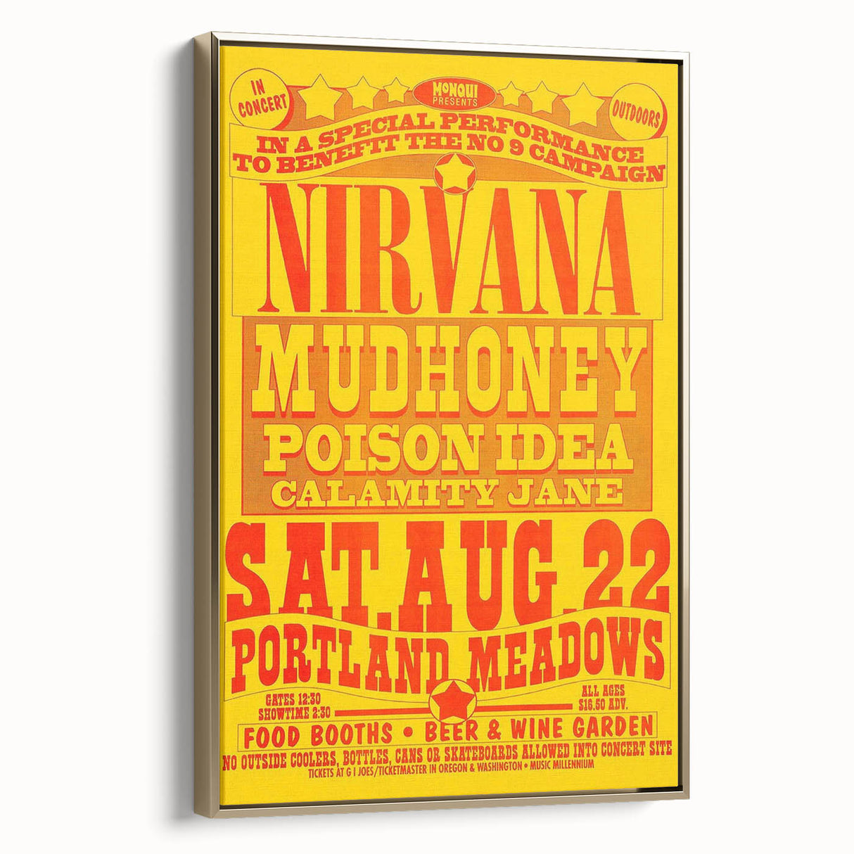 Nirvana 1990 Concert Poster - Retro Wall Art for Grunge Fans