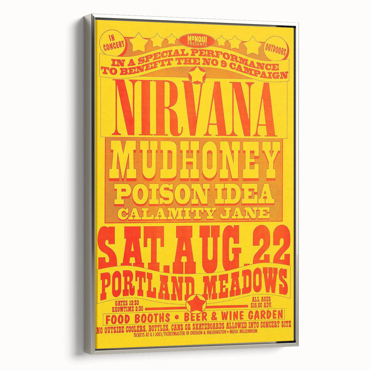 Nirvana 1990 Concert Poster - Retro Wall Art for Grunge Fans